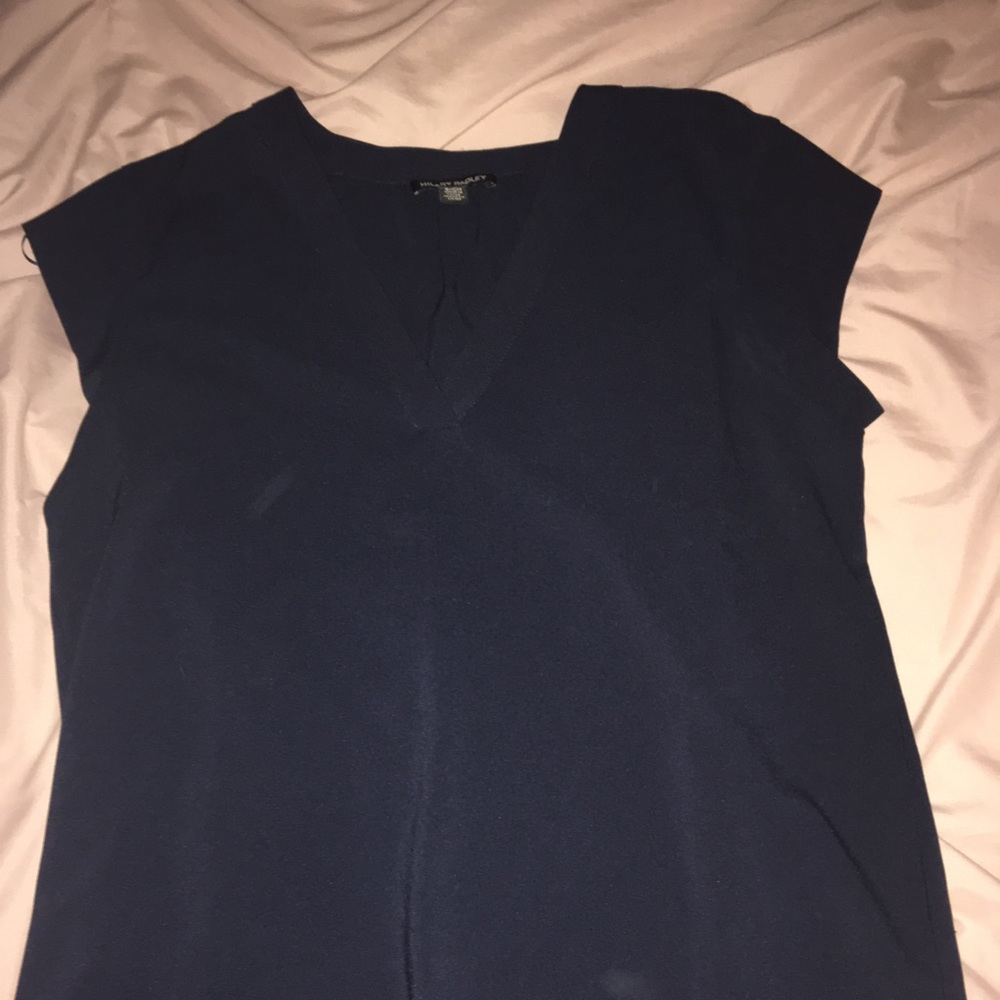 Blue v neck short sleeve top